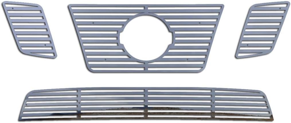 Polished Stainless Horizontal Billet Grille Grill Insert Trim fits: 2009-2014 Nissan Frontier w/ 32" Bumper Opening TRK-143-01