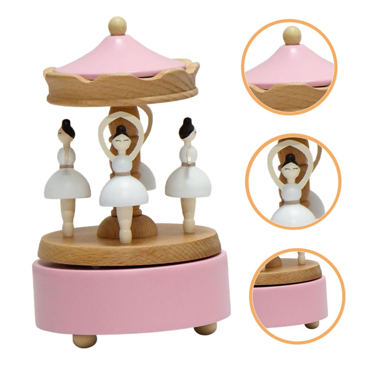 Alipis Caja de Música de Ballet de Madera Giratoria Diseño Vintage Bailarina Caja Musical para Escritorio Obsequio para Niña Madre o Hija