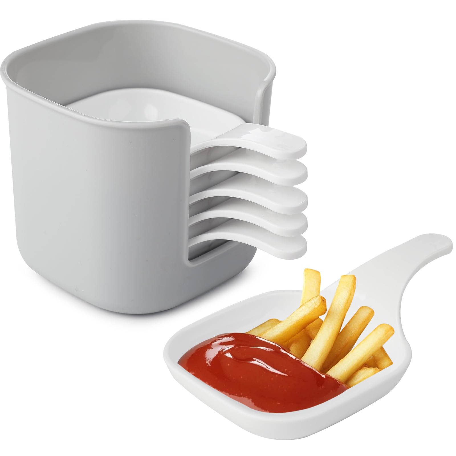 Jogoico Mini Sauce Dish 6PCS Mini Dip Bowl Set with Handle Small Prep Plate