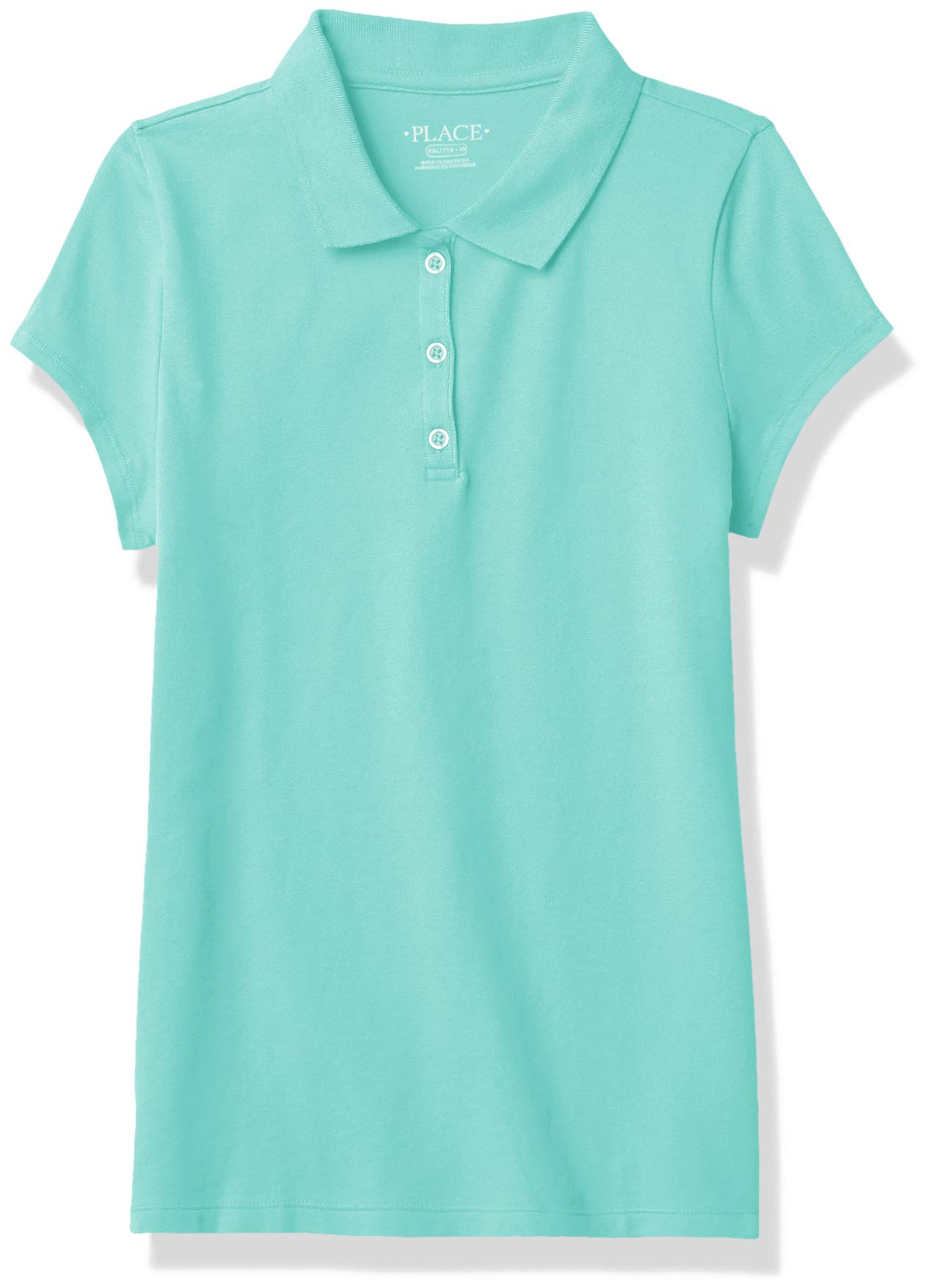 The Childrens Place girls Uniform Pique Polo Shirt Seafrost 7 8 US