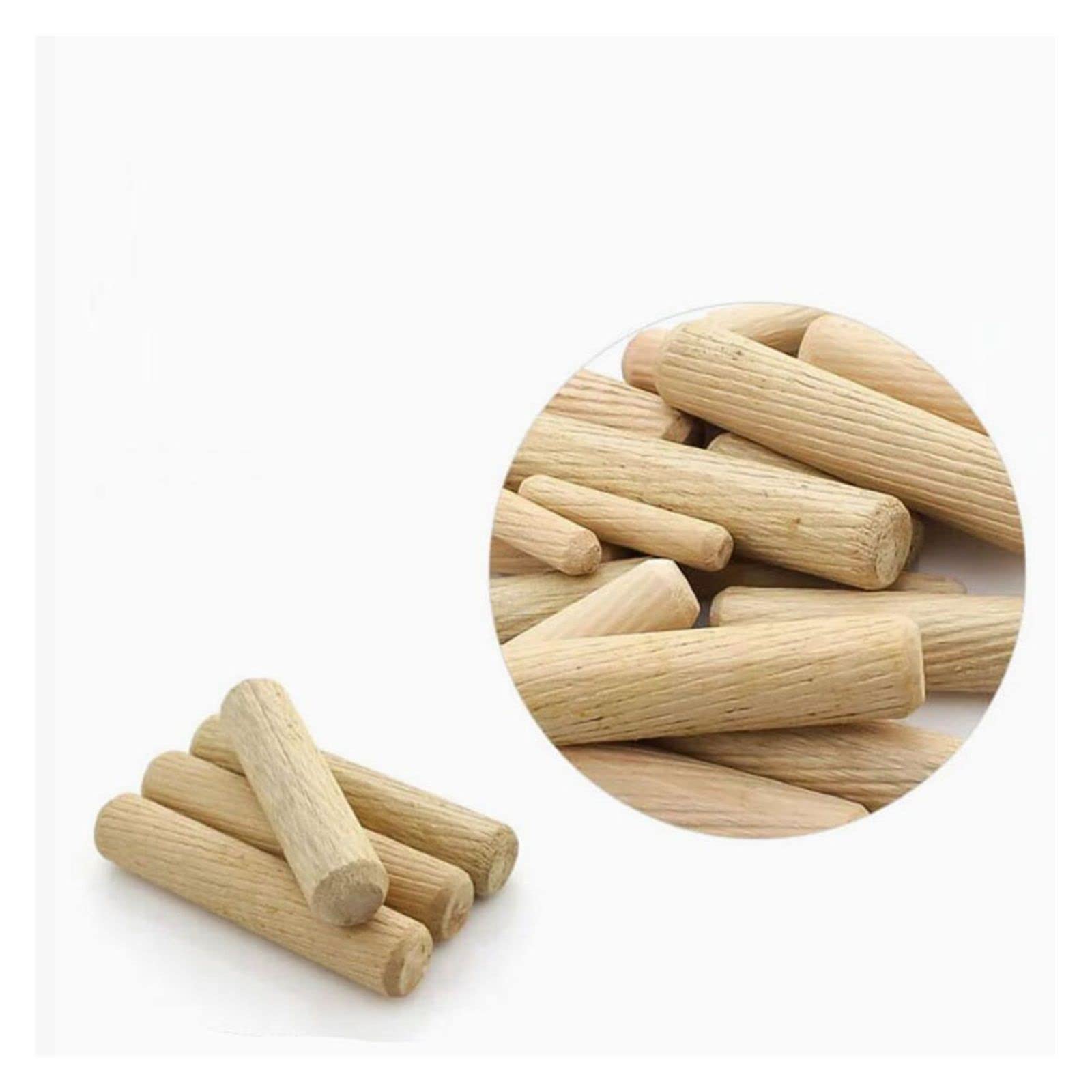 M6/M8/M10*L mm Holzdübel for Schubladen, runde geriffelte Stifte, Stangen-Set, Möbelbeschlag, Holzdübel (Size : M10 x 40mm, Color : 500PCS)
