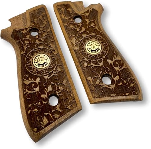 Miniatura 2 de Taurus Grips - Puños de madera étnicos marrones para PT59, PT92, PT99, PT100, PT101, PT917