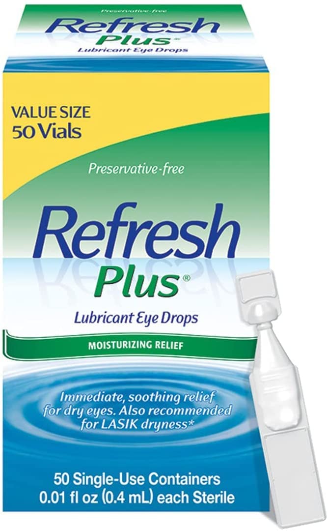 REFRESH Plus Lubricant Eye Drops Single-Use Containers 50 Each (Pack of 2)
