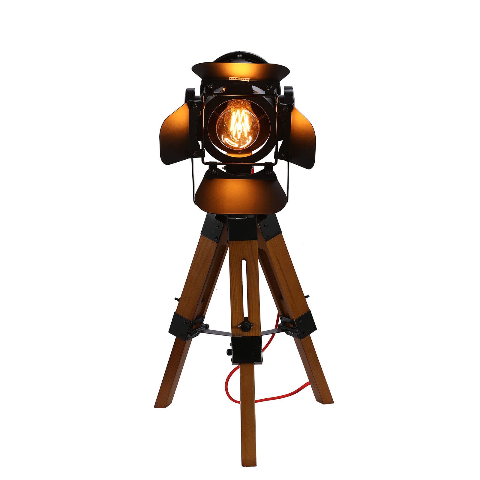 Retro Stativ Stehlampe E27 Bürolampe Antik Scheinwerfer Schreibtischlampe Nachttischlampe Tischlampe Glühbirne nicht im Paket