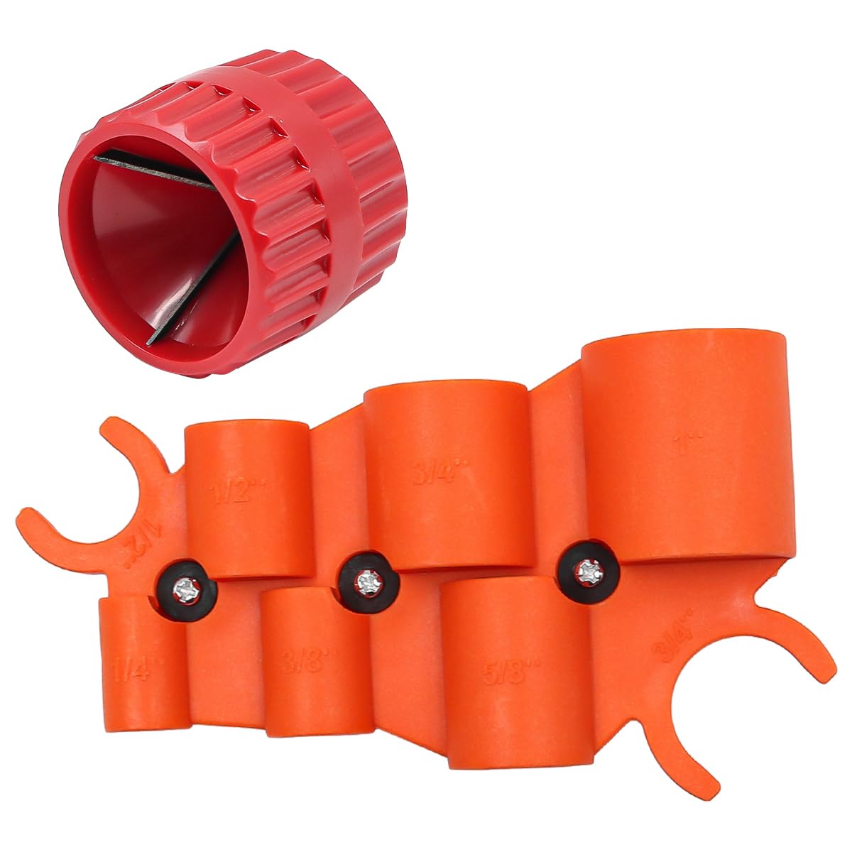 ANCLLOPipe Deburring Tool and Depth Gauge tool Inner Outer Reamer Pipe Tubing Deburring Chamfer Tool for PVC PPR Brass PE-RT Aluminum Tubes (1/8'' to 1-5/8'')