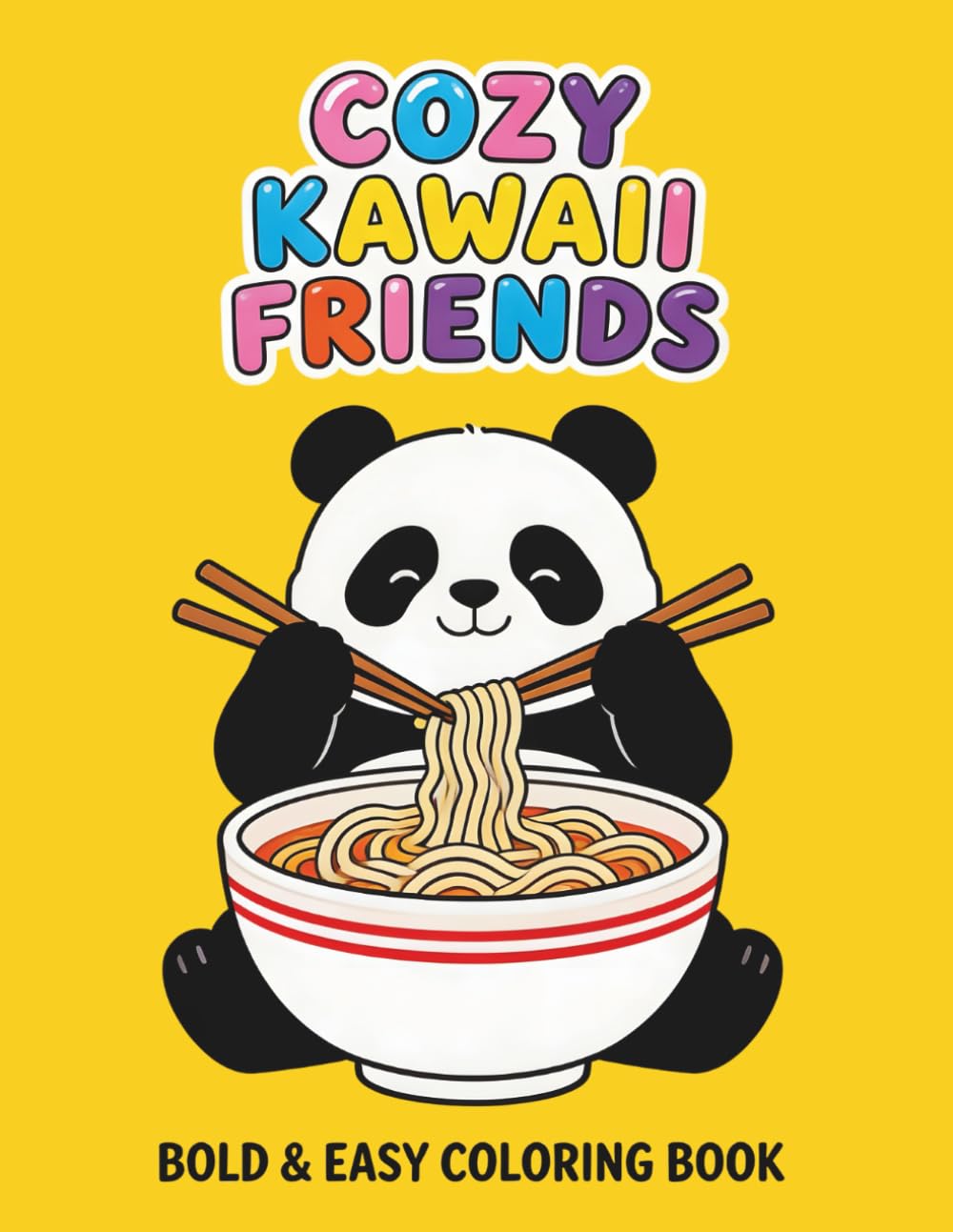 Cozy Kawaii Friends: Cute & Simple Animal Coloring Pages with Bold & Easy Designs for Kids, Teens & Adults
