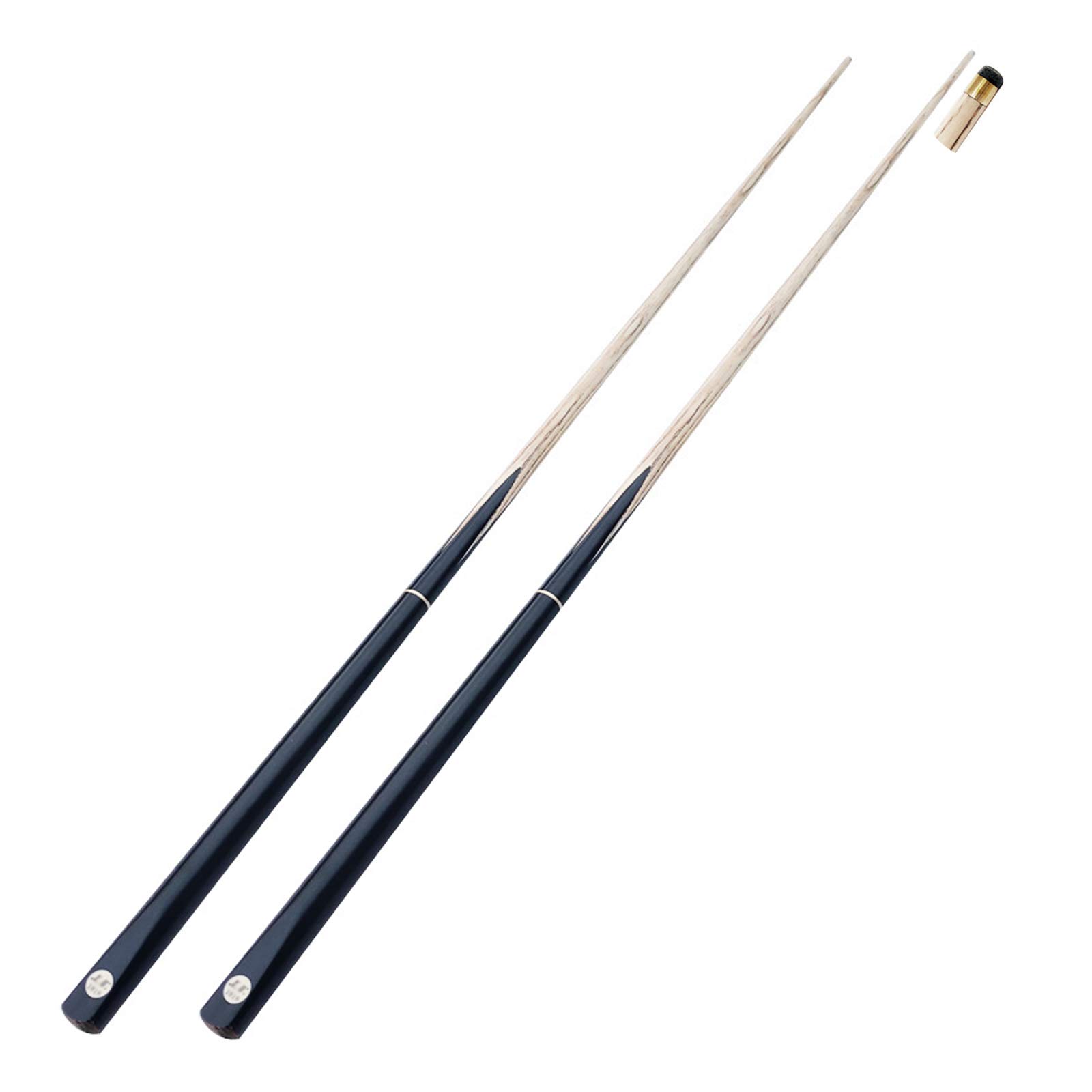2-Piece Snooker Billiard Pool Cue Black, 3/4 Billiard Screw-on Tips Cue House Bar Pool Stick, 57 Inches Billiard Tips 10mm, Family Entertainment