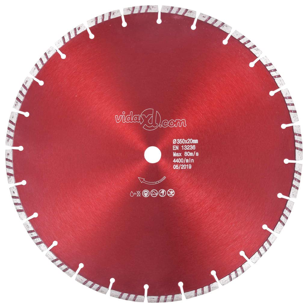 Disco de corte de diamante 350 mm Turbo para hormigón granito ladrillo - Disco de corte en húmedo y seco para máquinas de corte