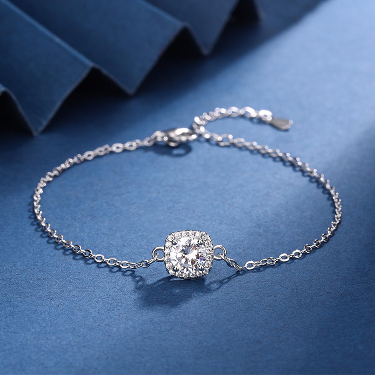 4pcs Cubic Zirconia Wedding Jewelry Sets for Bride Bridesmaid Cubic Zirconia Pendant Necklace Earrings Link Tennis Bracelet Open Ring Set for Women Birthday/Valentine's Day/Mother's Day/Christmas