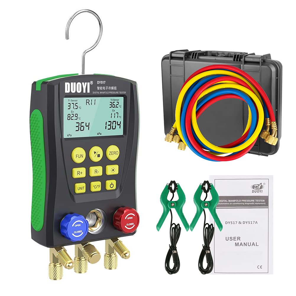 Buy HVAC Gauges Condensing Pressure & Temperature Test Digital Manifold Gauge Set Evaporation