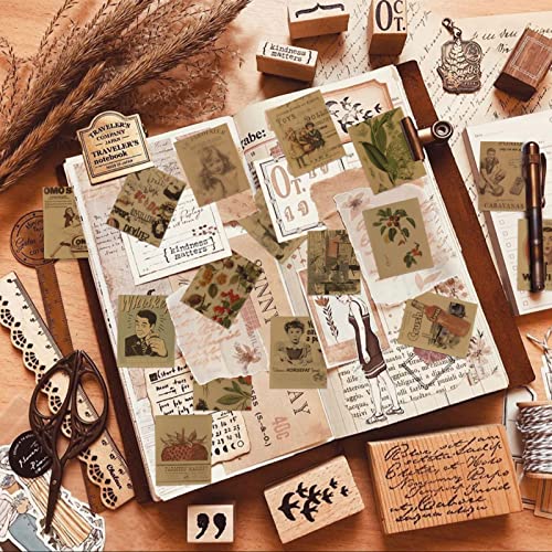 Juome 732 peças de material de scrapbook vintage, papel de scrapbook para diários, papel de decoupag