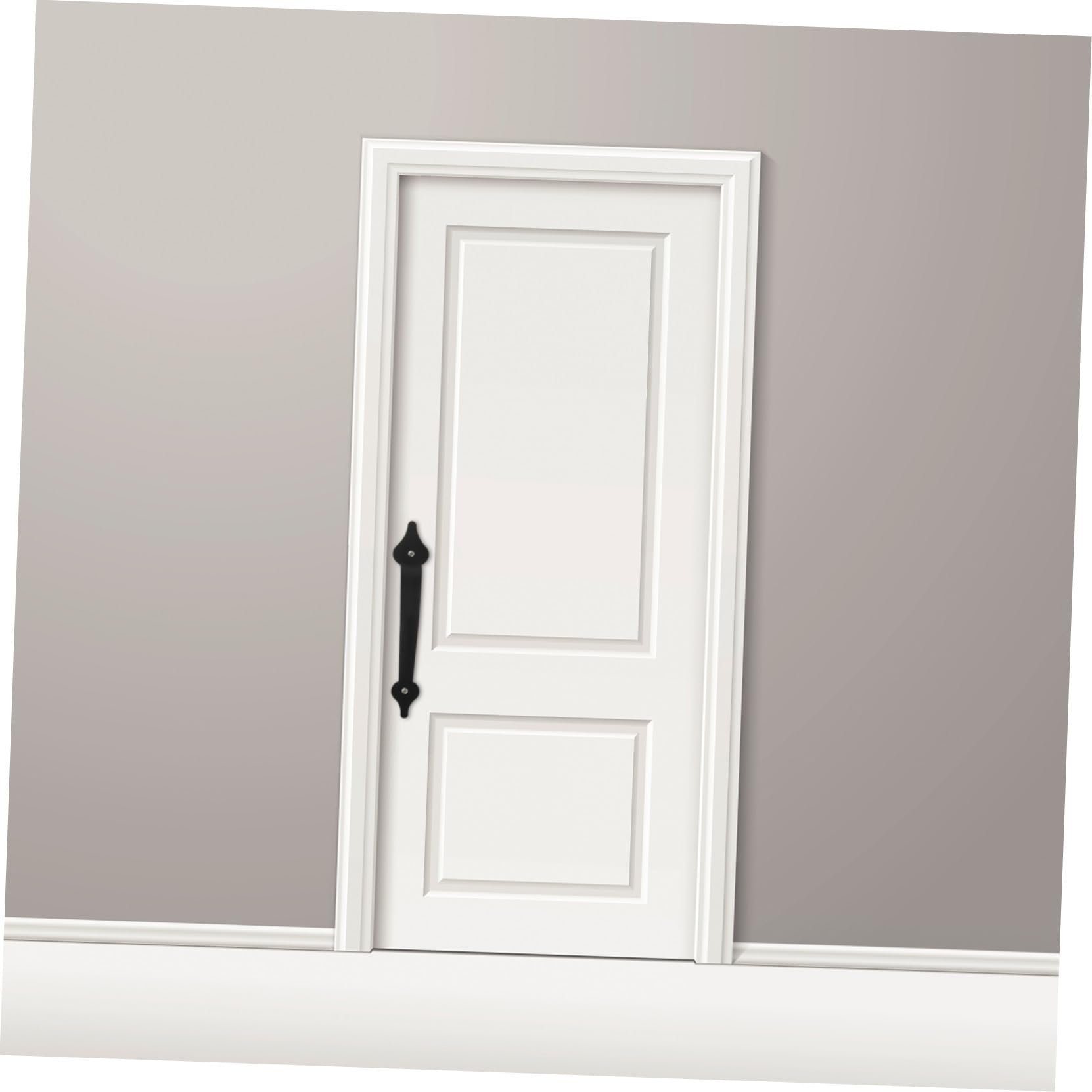 Acier au Carbone Poignée de Porte de Grange Décorative Lot 1 Set, Noir