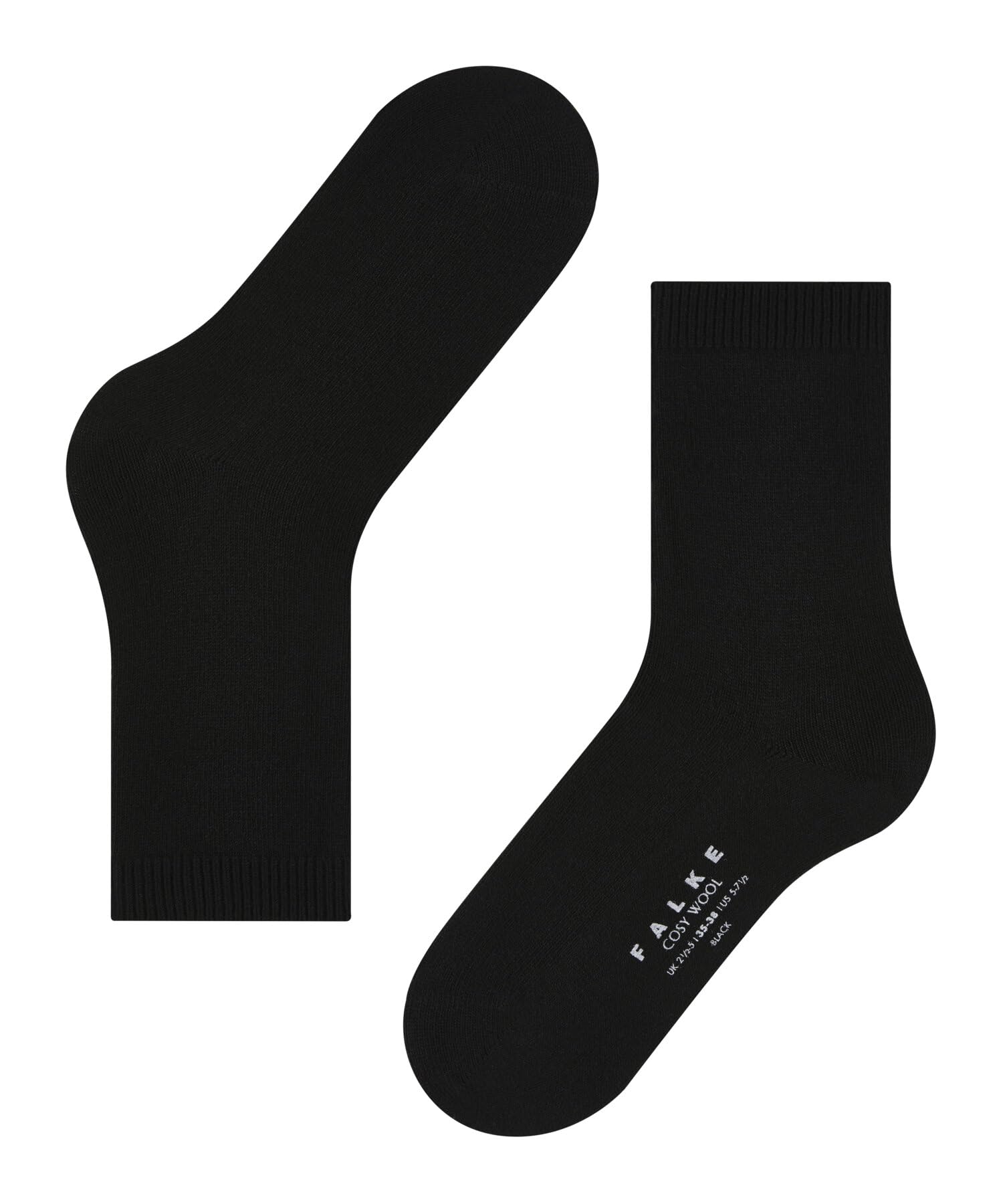 FALKE Kobiety Skarpety Cosy Wool W So wełna kaszmir jednokolorowe 1 Para, Czarny Black 3000, 35-38