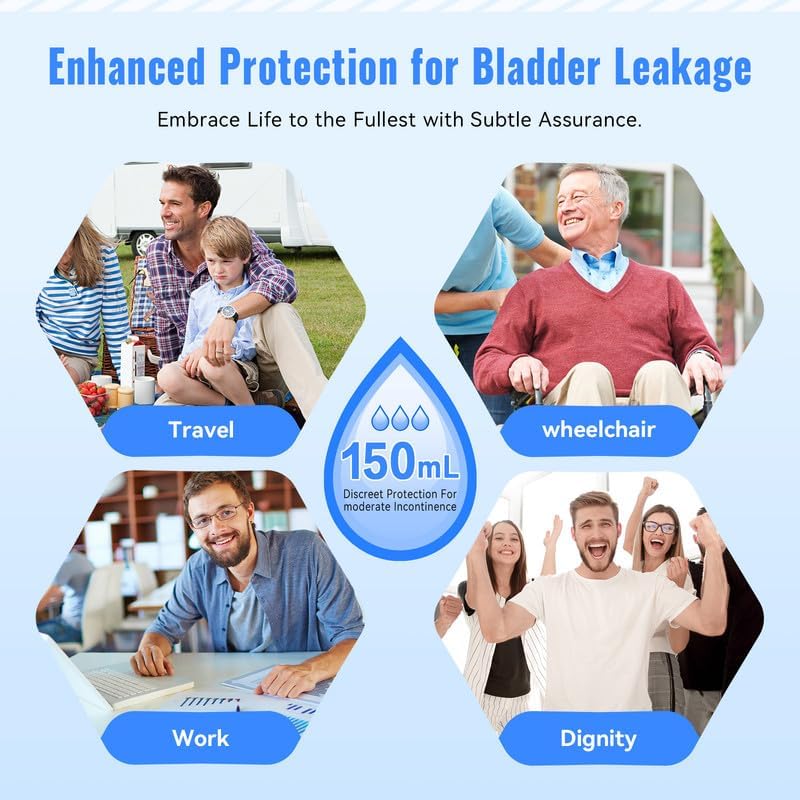 Carer Mens Incontinence Underwear, Washable Reusable Cotton Boxer Briefs with Front Fly, 150ml Leak Proof Underwear for Men Bladder Leakage, Waterproof 3 Pack (Black, Large) - Image 6