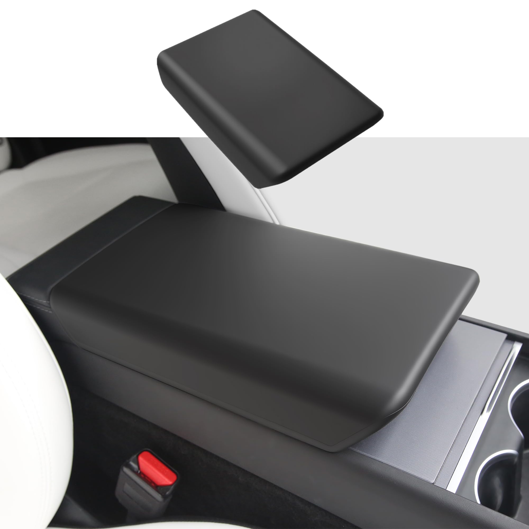 Arcoche Copertina mediana del bracciolo per Tesla Model Y Juniper 2025-2026 e Model 3 Highland 2024-2025 - Copertine del bracciolo in TPE per interni - Nero