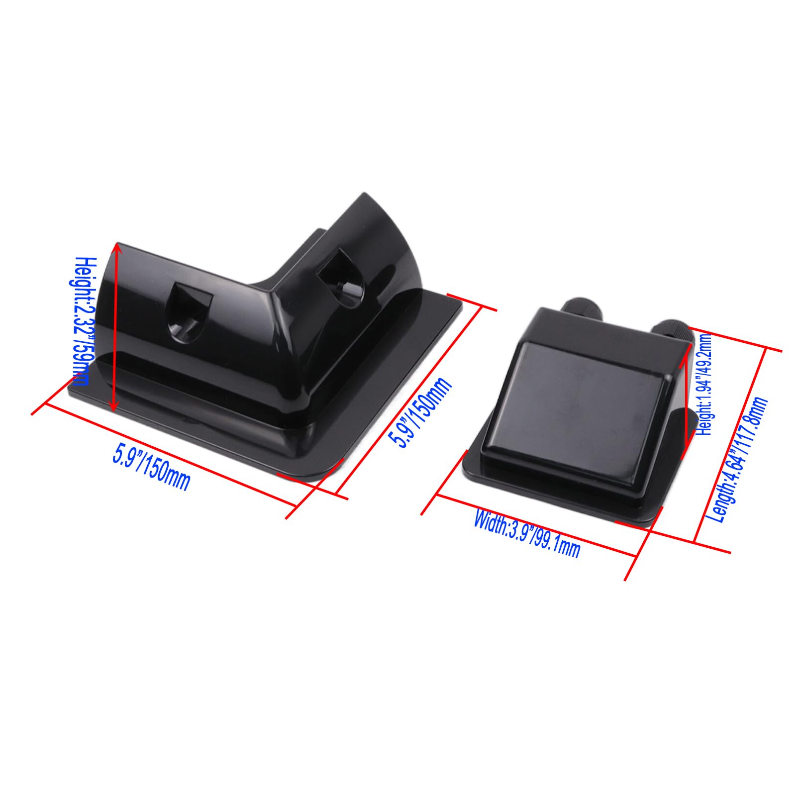 Bitray Kit di staffe per pannello solare, staffe di montaggio per pannelli solari, kit di supporto angolare senza trapano, per telaio in legno, camper, camper, barche (nero, 4 staffe angolari, 1