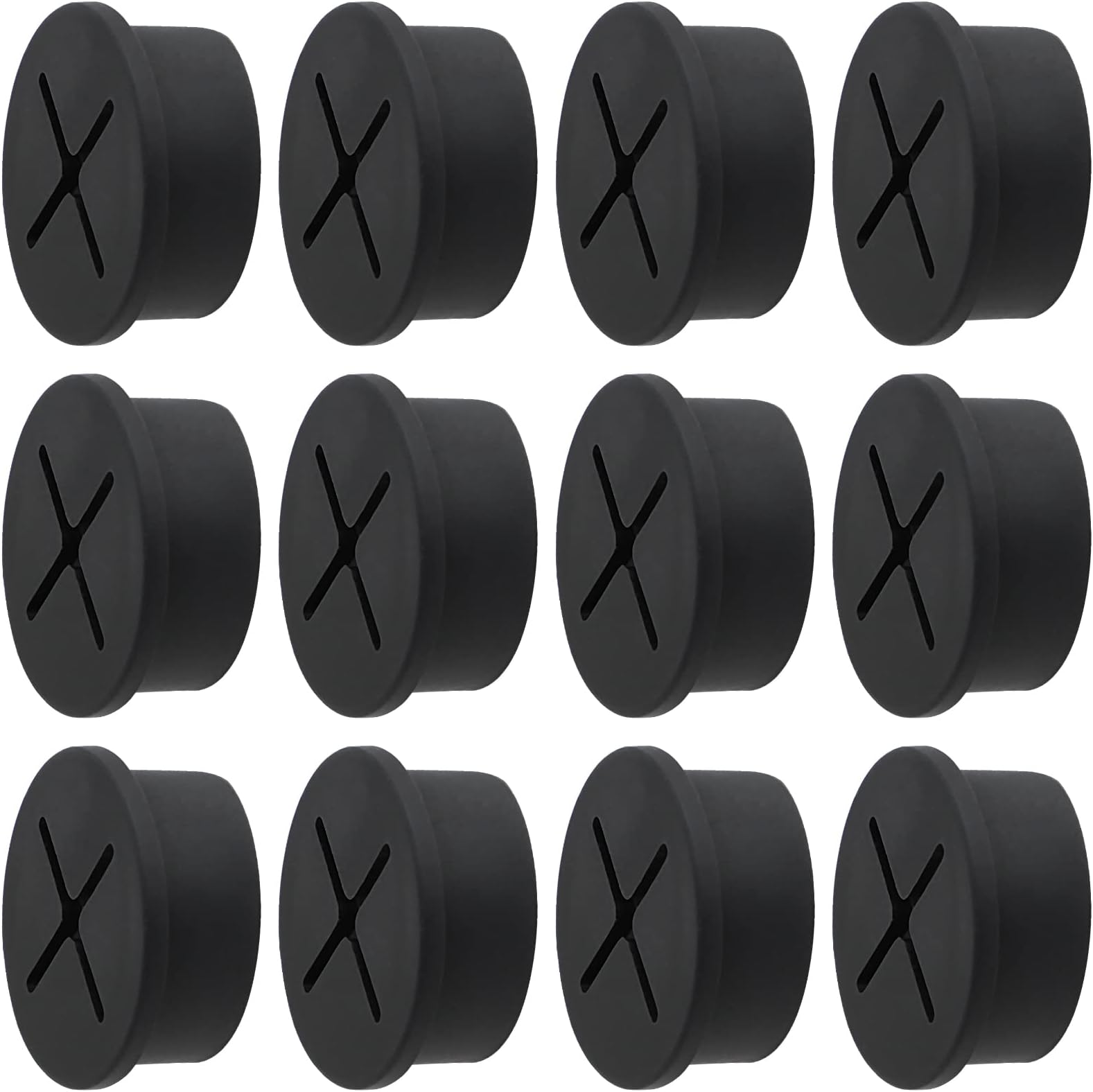 KITANIS Desk Grommet, 1 Inch Flexible Rubber Grommets, Silicone Cable Cord Grommet Wire Hole Cover for Desk, Table and Other Furnitures(12Pack)