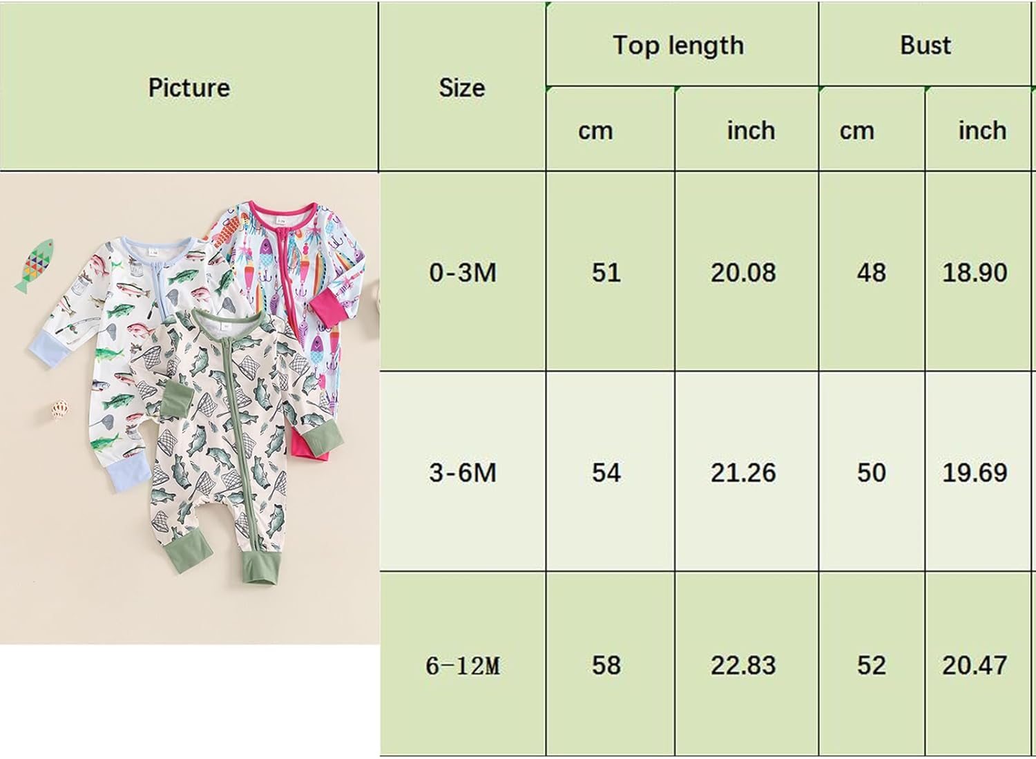 Infant Baby Boy Girl Fishing Outfit Long Sleeve Romper Onesie Jumpsuit Newborn Coming Home Fall Clothes - Image 7