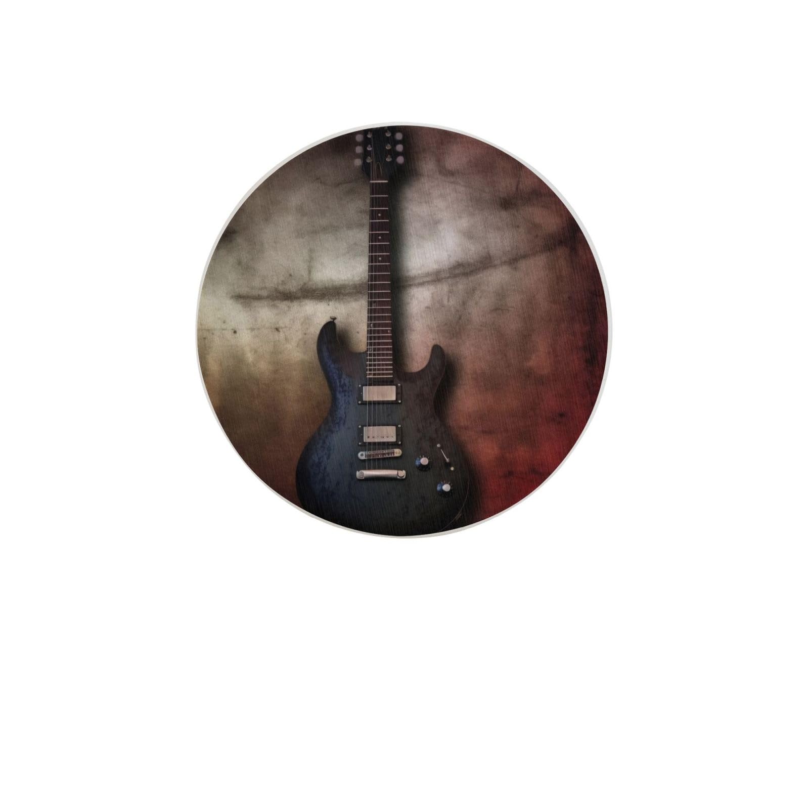 Musical Guitar Absorbent Drink Coasters Diatomaceous Round Coaster 4 Inch Reusable Cup Coasters Set 4pc