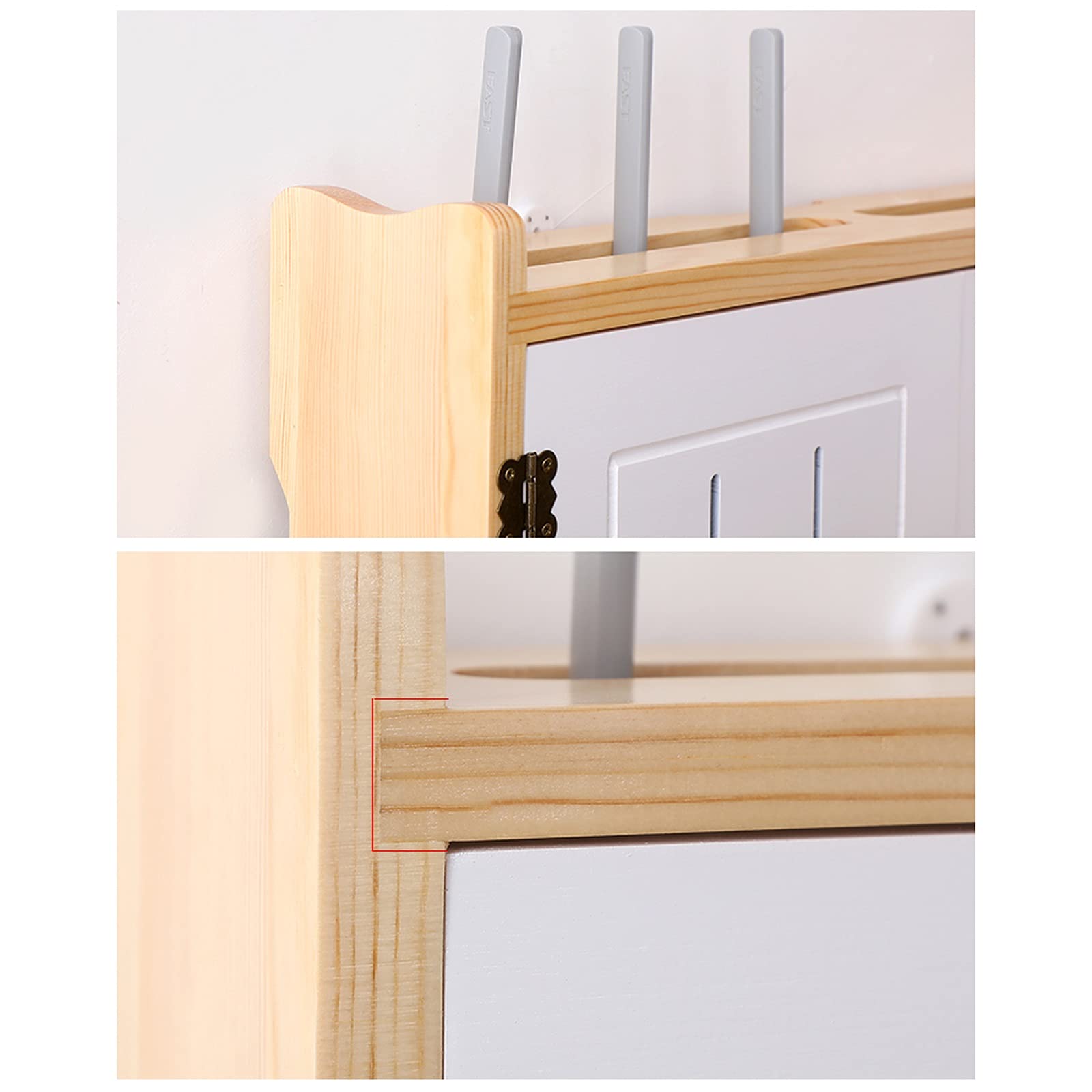 Kabelmanagement-Box Holz-Router-Aufbewahrungsbox An der Wand befestigte Nicht stanzende Kabelmanagement-Box Kabel-Organizer-Box zum Abdecken und Verstecken von Steckdosenleisten/Kabeln Kabelaufbewah