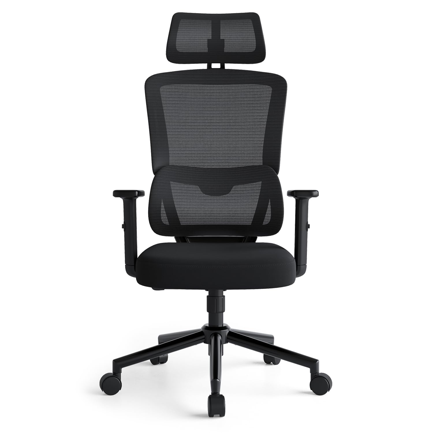 Ergonomic Office Chair, 4-Level Tilt Desk Chairs, Automatic Lumbar Support Ergonomic Chairs, High Backrest, Comfortable for Large People, Office Chairs for Home(Black)