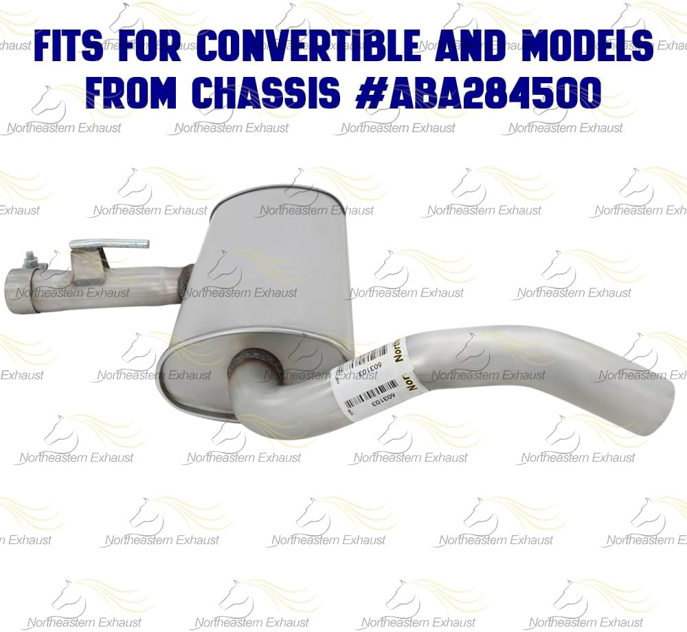 Exhaust Muffler Compatible with Volkswagen Cabrio 1995 2.0L | Stainless Steel | Northeastern Exhaust | Includes Clamps and Hanger | Direct-Fit Replacement