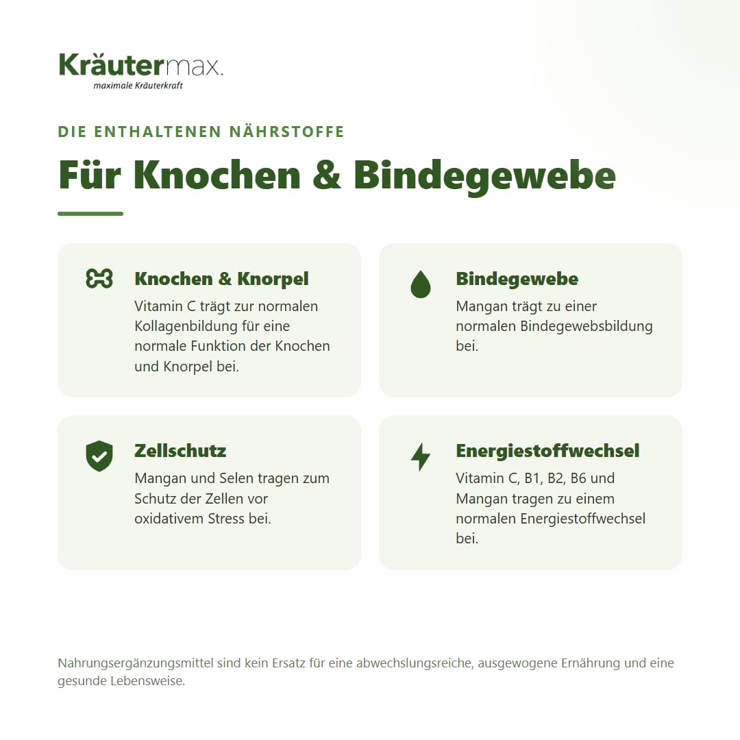 Kräutermax Gelenkkapseln Hochdosiert, mit Glucosamin, Chondroitin, Mangan, Selen, Hyaluronsäure, Vitamin C und B, Gelenk Komplex Kapseln, 50 Kapseln