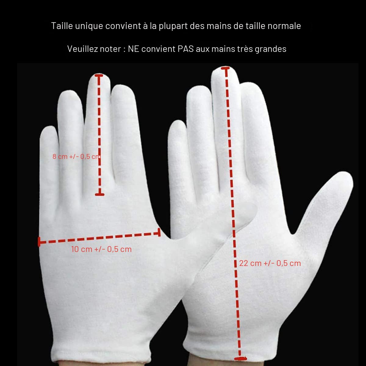 Q4 Gants En Coton Blanc Non Pelucheux - Taille Unique Pour Fanfares, Cérémonies Ou Manutention (Bijoux, Photos)