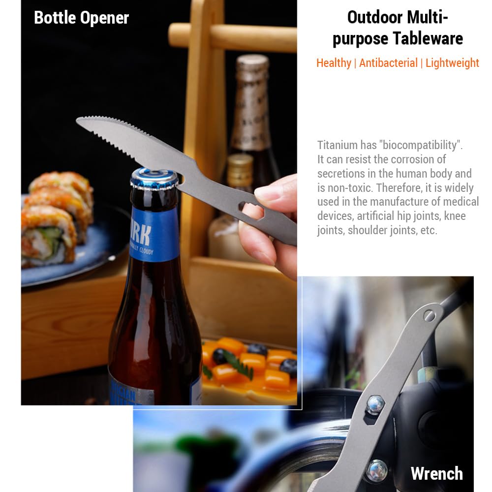 YUYTE Camping Besteck Set aus Edelstahl mit Messer, Gabel & Löffel – leicht, kompakt & rostfrei für Wandern, Grillen, Angeln & Rucksackreisen