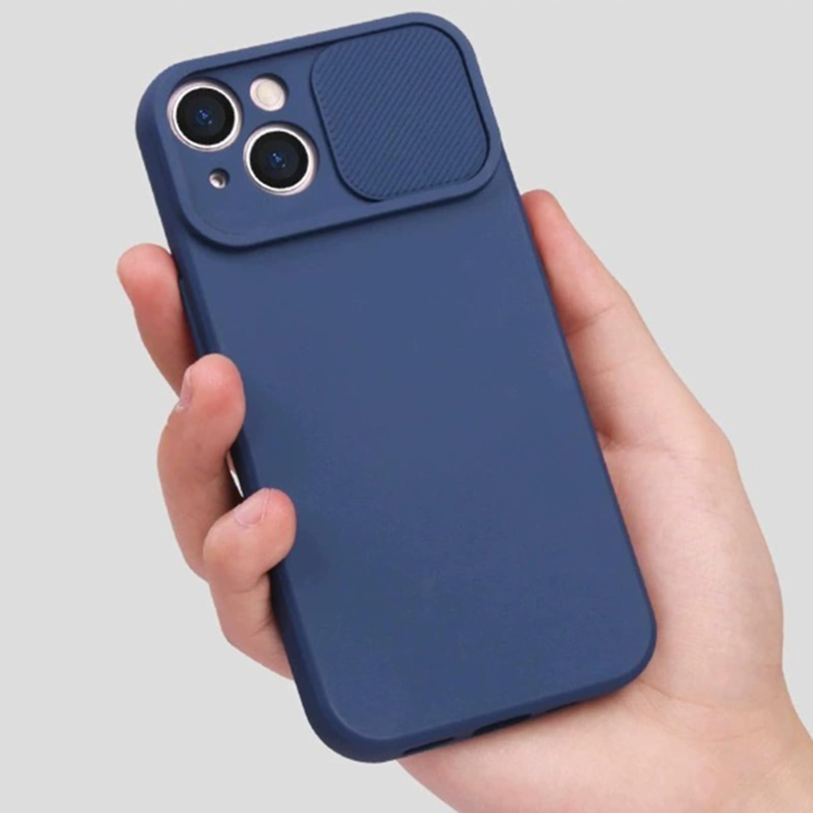 HAZARA Funda para iPhone 15 Pro Max/15 Plus/15 Pro/15,Cubierta De Protección De Lente Deslizante Funda De Silicona Líquida Ultrafina Caso,Naranja,15