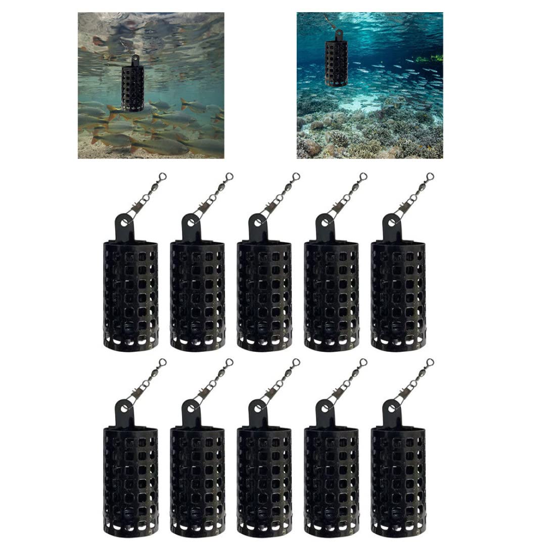 Caza de Pesca Caza de Metal Tackle Feeder Baithor Bait Crasador Cesta de trampas 10 Piezas 60 g Caza de señuelo de Pesca