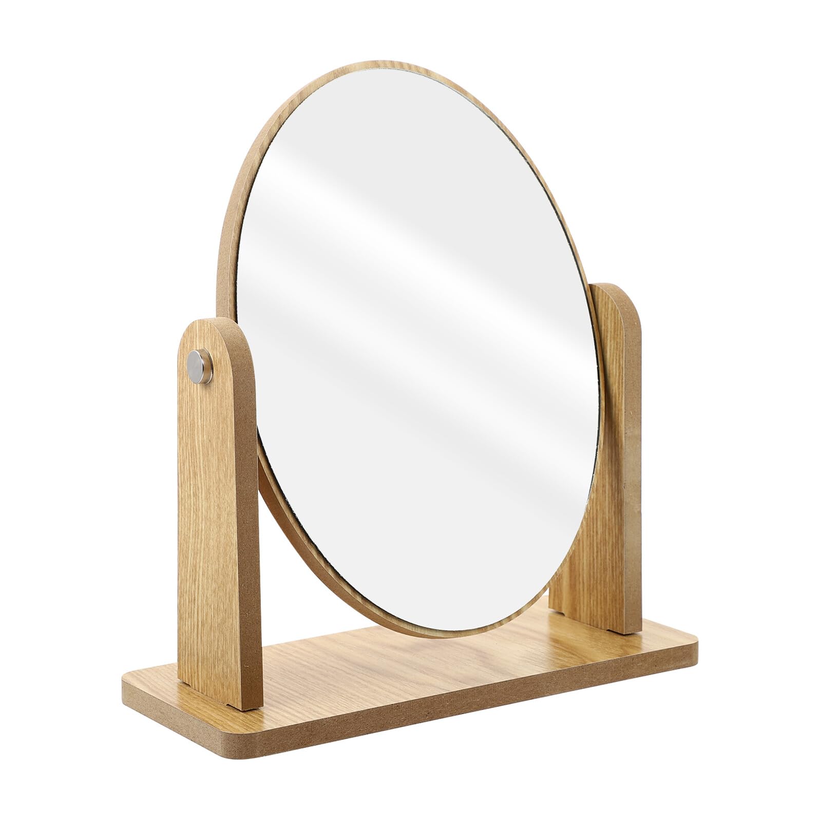 Cabilock Espejo Diseño Moderno y Simple de Maquillaje de Madera Ovalado de Sobremesa Ahorro de Espacio para Mujer Adecuado para Tocador en Dormitorio o Baño