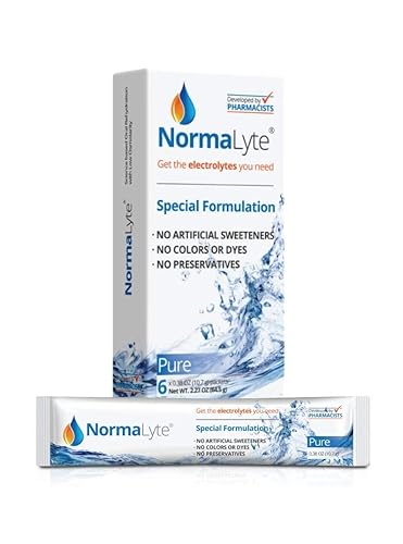 NormaLyte Oral Rehydration Salts- Pack of 6 (Pure) | Electrolyte Powder, Energy Supplements, Electrolytes Packets, Potassium Supplement, Hydration Sachet, No Preservatives, Vegan, Dehydration