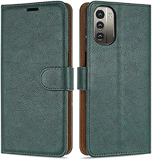 Case Collection for Nokia G11 / Nokia G21 Phone Premium Leather Folio Cover, Magnetic Closure Protective Book Design Wallet Flip with [Card Slots] and [Kickstand] for Nokia G11 / Nokia G21 Case Green