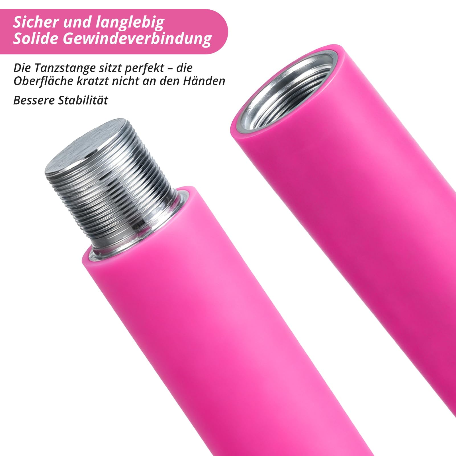 Roluck Pole Dance Stange für Zuhause, Silikon Pole Poledance Stange Indoor ohne Bohren, Spinning & Static Modus, Höhenverstellbar 223,5–274,5 cm, Belastbar bis 200 kg, Pole Stange