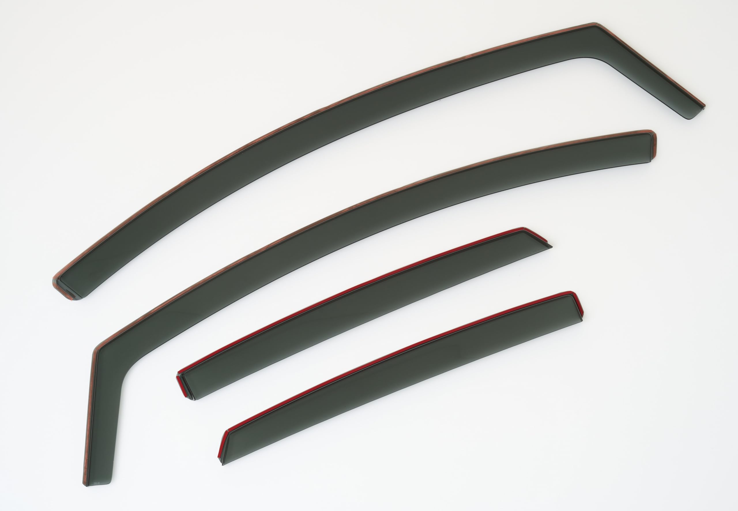 Deflettori D'Aria In Acrilico Scuro Per Opel Corsa F (2019-2024) - Kit 4 Pezzi, Autoadesivi, Antipioggia, Design Sportivo