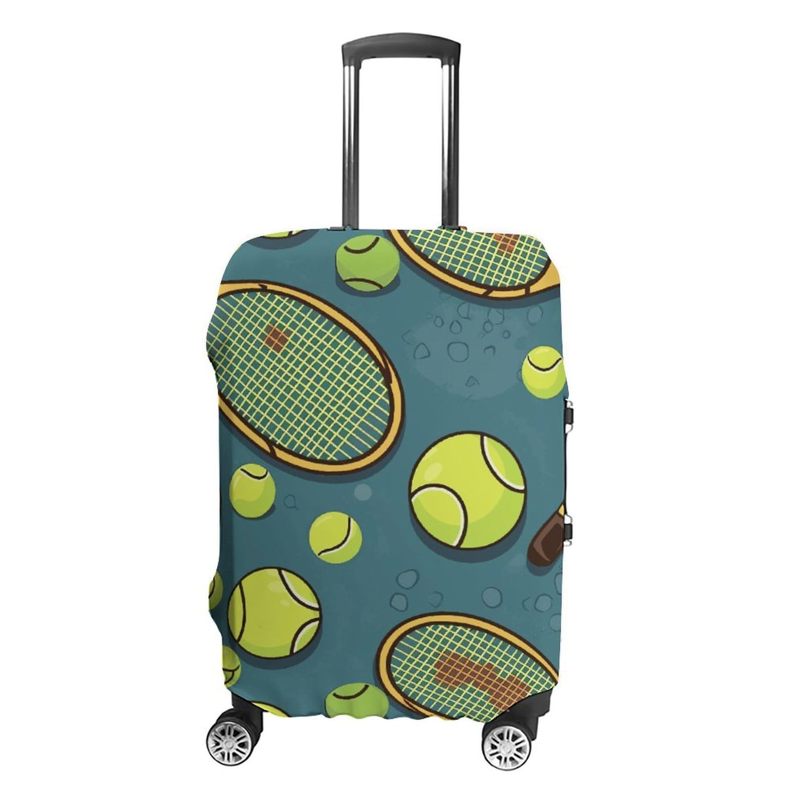 Tennis Racquets And Balls Luggage Cover Washable Suitcase Cover Protector Elastic Anti-Scratch for 18-32 Inch Luggage