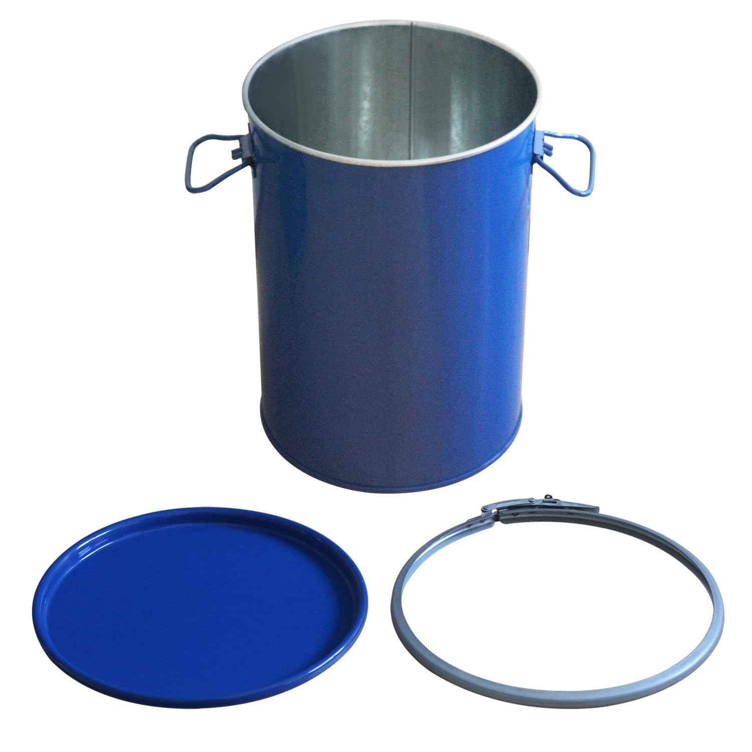 Fusto metallico per secchio di raccolta della polvere fusti per alimenti fermentatore bidoni chiusura ermetica spazzatura fusto in metallico a bocca larga Secchio con cerchio di serraggio (25L)