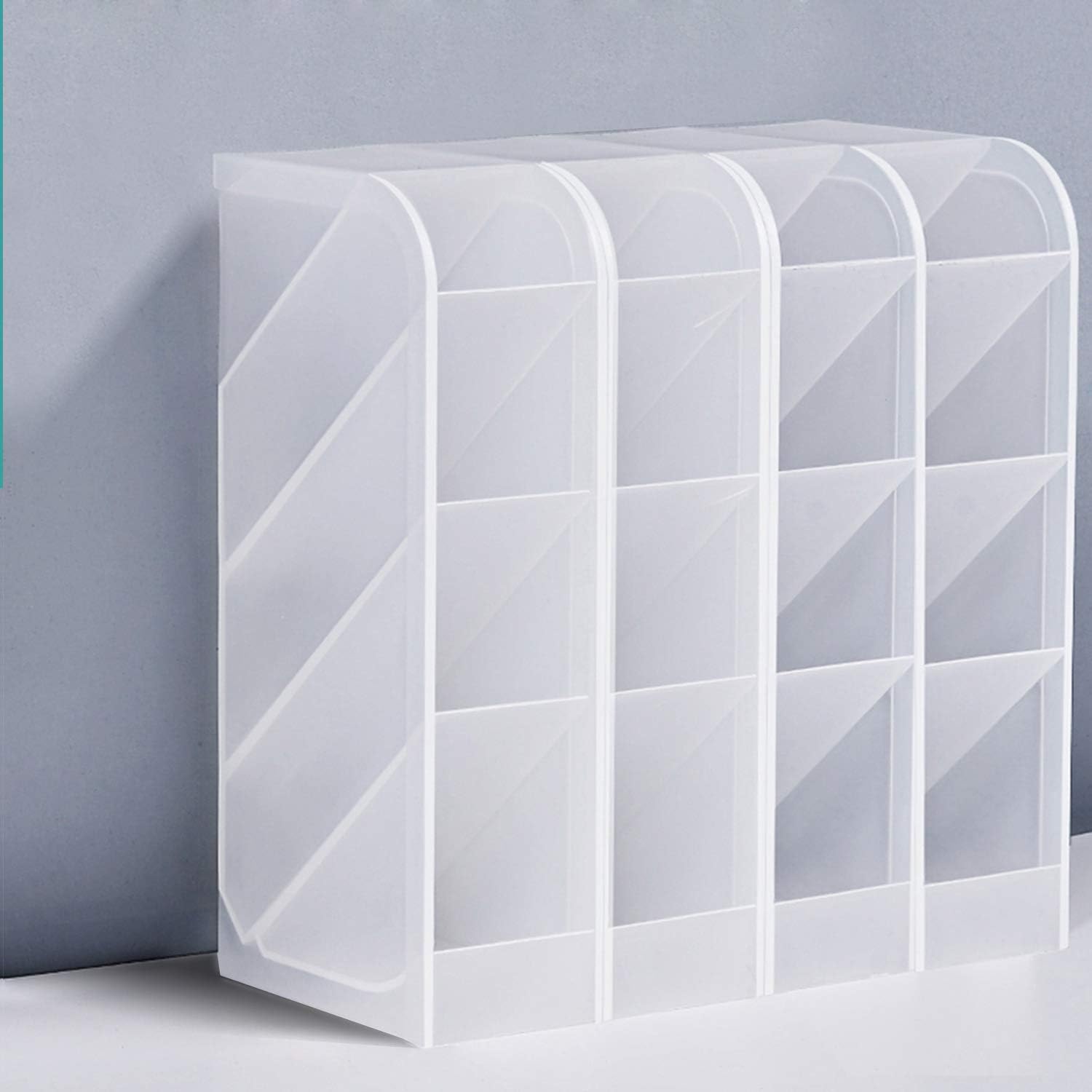 PeoTRIOL Pen Organizer, Pencil Holder Makeup Lipsticks Storage, Multi-Functional Stationery Desk Supply Organizer for Office, School, Home Supplies Set of 4, 16 Compartments