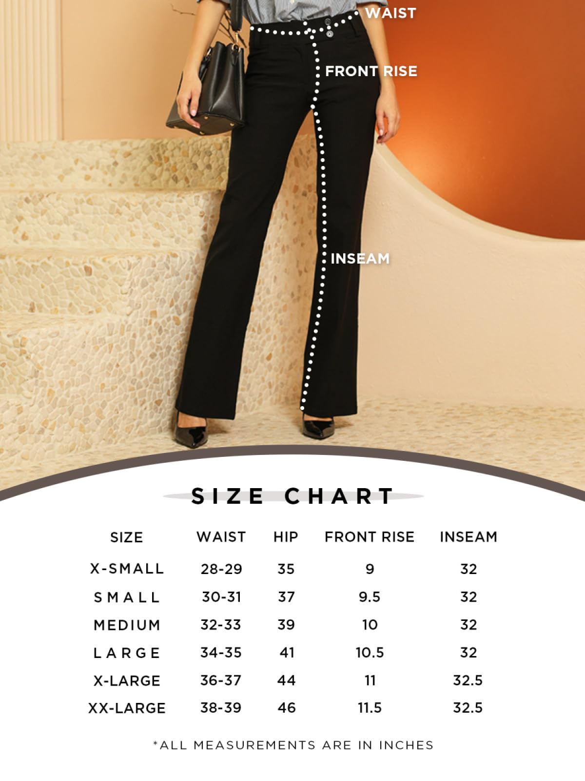 MixMatchy Pantalones de vestir relajados con corte de bota para mujer, pantalones de trabajo casuales de negocios
