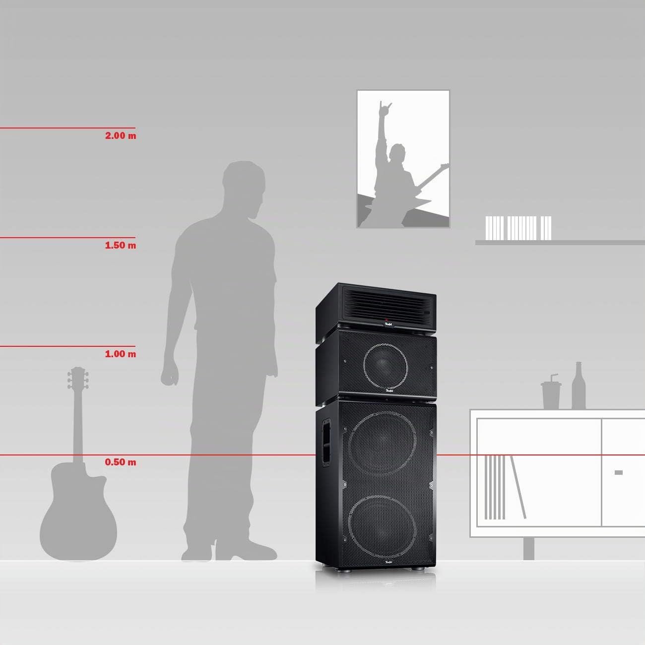 Teufel Power HiFi Kit stéréo avec système de haut-parleurs modulaires avec système audio Bluetooth Noir