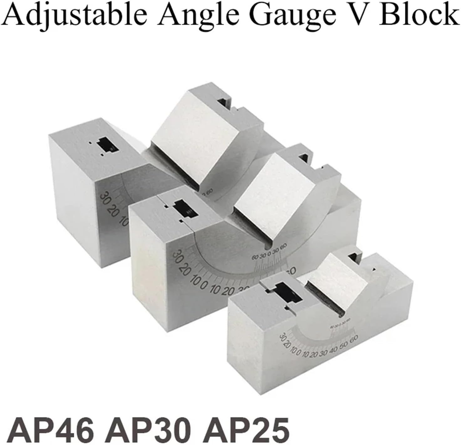 Gage Block, AP25 AP30 AP46 Milling Machine Precision Parts Micro Adjustable Pad 0/30/60 Angle Gauge V Block Angler Top Tool for Grinder(AP25)