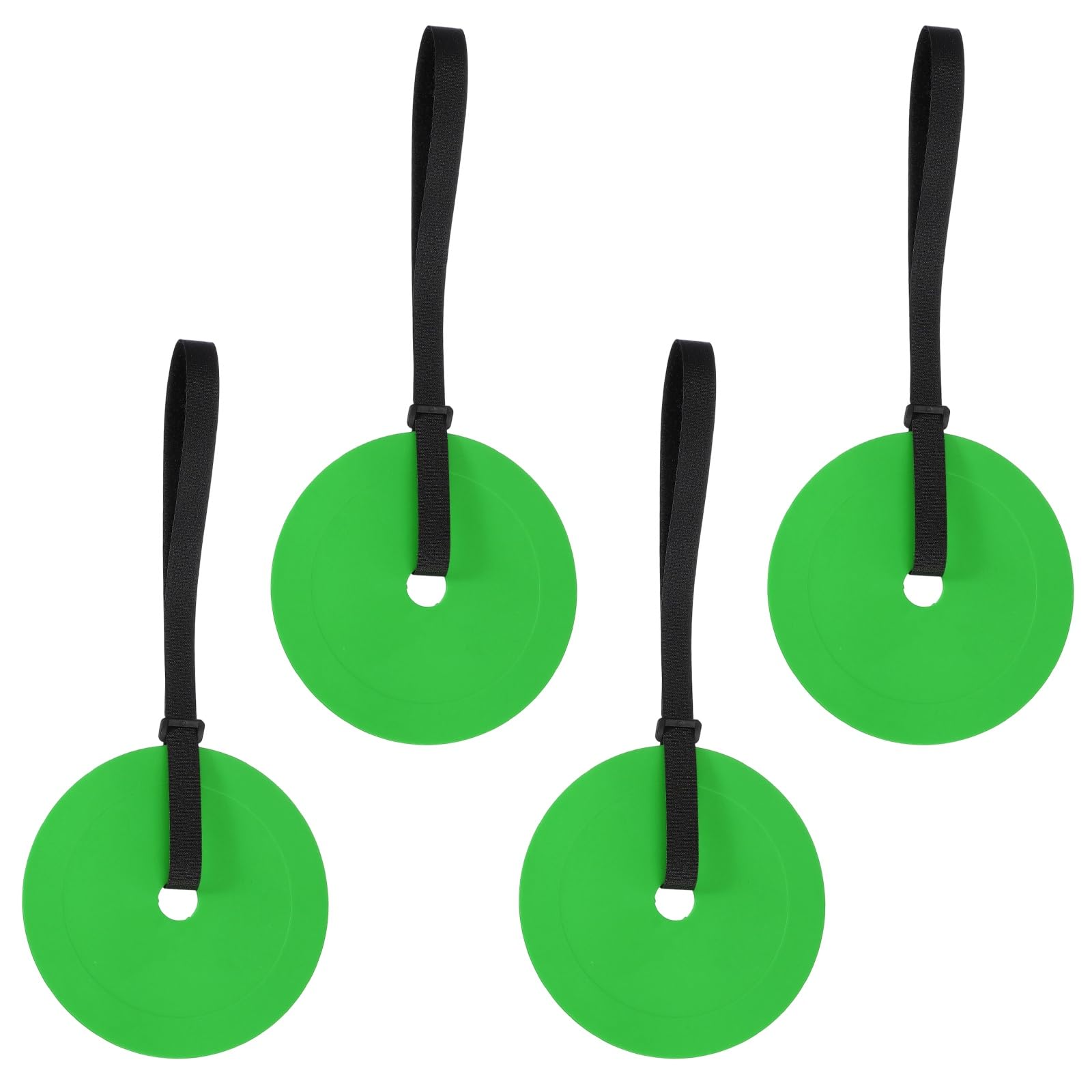 YELARXI Soccer Goal Target, Agility Hockey Shooting Goal Target Discs with 4 Straps Training Equipment, 4 Pcs & Rubber & Green -Fit For(Lacrosse Football Soccer Baseball Practice Accuracy