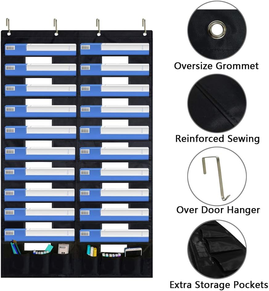 Eamay Hanging File Folder Organizer Wall Mounted - 20 Pockets and 6 Learning Tool Wall File Folders, Office Supplies File Document Organizer Holder Pocket Chart for Offices, Classroom or Home