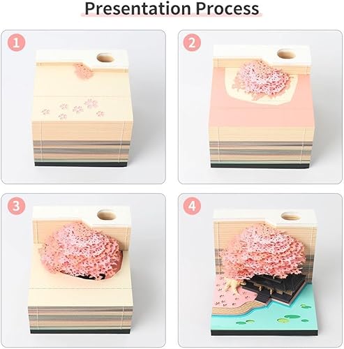 Miniatura 5 de Tree House 3D Memo Book Calendario 3D 2024 Bloc de notas 3D Bloque Notas Oficinas Regalo de Cumpleaños Notas Papel de Navidad