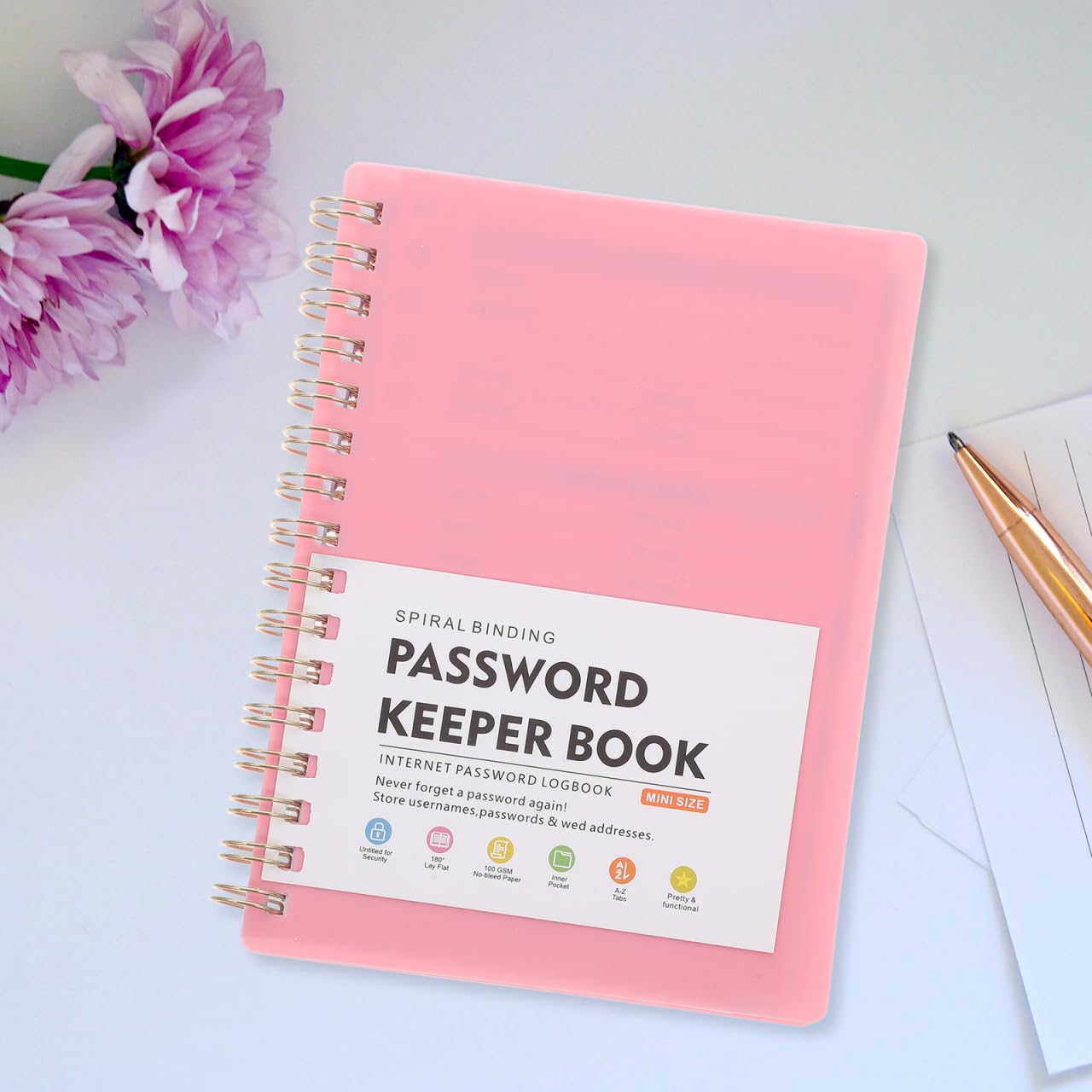GALPADA Carnet De Mots De Passe Avec Onglets Alphabétiques Petit Format A6 Organisateur Pratique Pour Gestion De Connexions Sites Web Et Carnet D'Adresses Portable Pour Bureau À Domicile