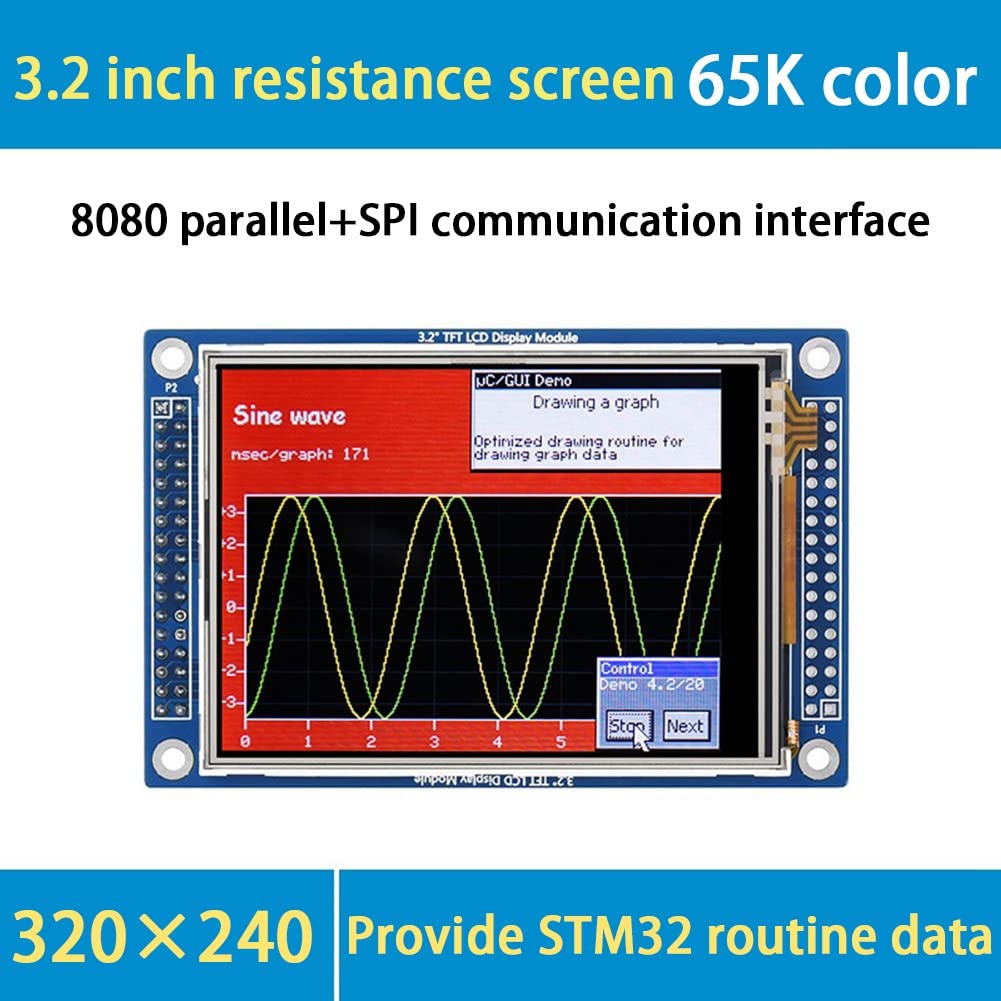 1 sztuka moduł wyświetlacza TFT-LCD moduł wyświetlacza 3,2 moduł wyświetlacza 320 x 240 pikseli ILI9341 8080 równoległy + SPI 3,3 V LCD 65K rezystor kolorów ekran dotykowy