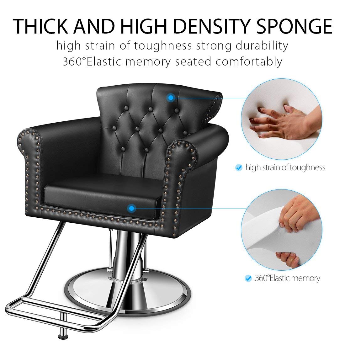 Salon Chair, Baasha Luxury Salon Chair for Hair Stylist, Hair Salon