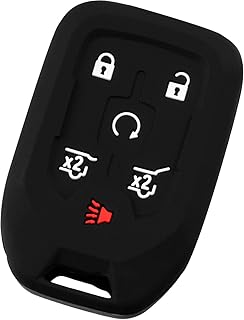 KeyGuardz Keyless Entry Remote Car Smart Key Fob Outer Shell Cover Soft Rubber Protective Case for Suburban Tahoe Yukon HYQ1AA