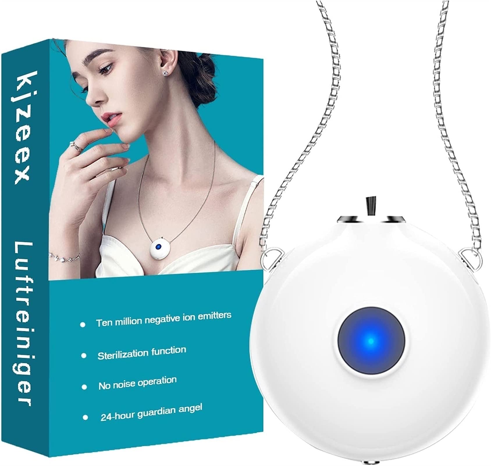 Purificador de aire, mini purificador de aire personal portátil, collar purificador negativo para niños y adultos, purifica el aire eliminando gérmenes, polvo